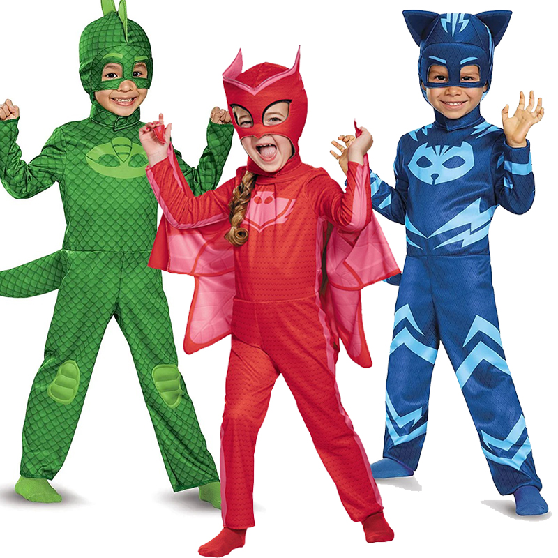 Kids Blue Red Green Jumpsuits  - Anime Cosplay Mask recension och pris